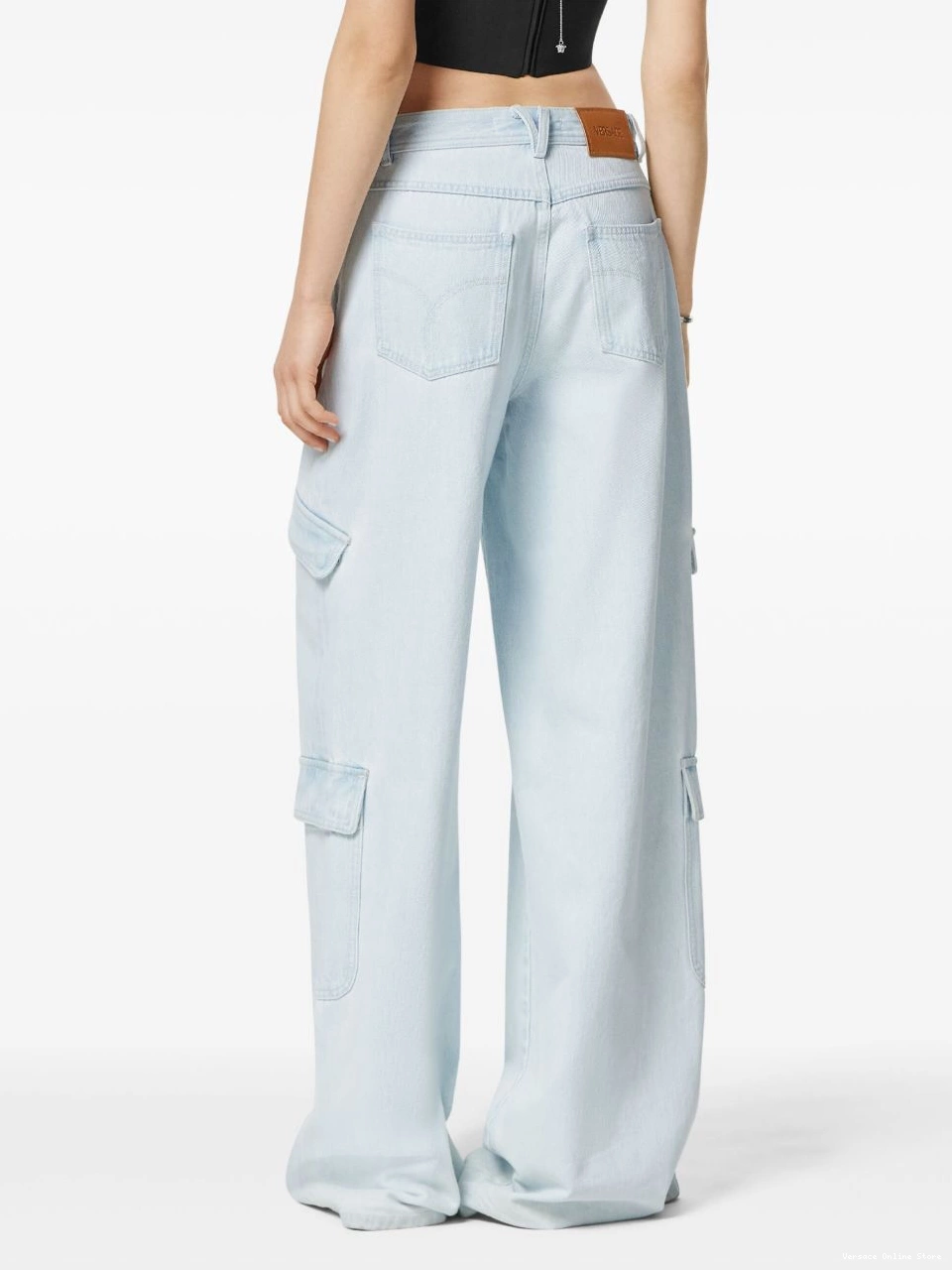 Cheap jeans Women Versace cargo wide-leg 0824